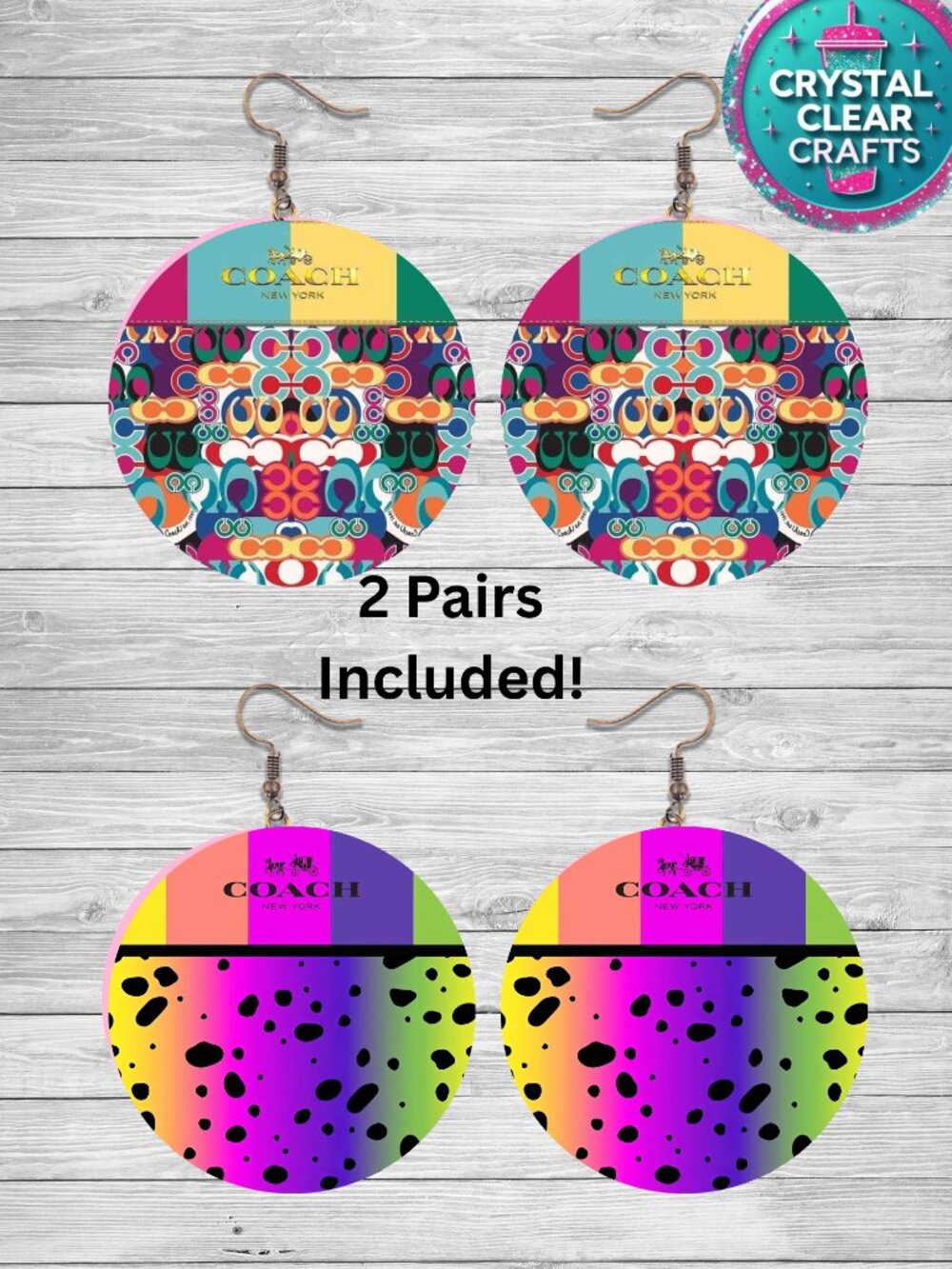 Two Pairs Of Coach Earrings Custom